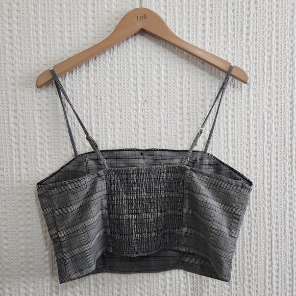 Wild Fable Black and White Plaid Crop Top Women's Size X-Large - Picture 2 of 11